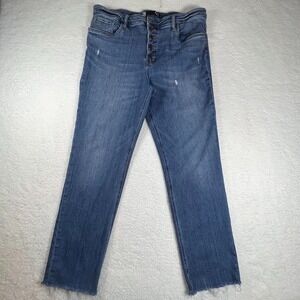 KUT From The Kloth Jeans 16L High Rise Button Fly Raw Hem Straight Leg